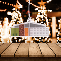 Mid Century Modern Christmas House Ornament, Palm Springs Cali Style
