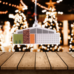 Mid Century Modern Christmas House Ornament, Palm Springs Cali Style