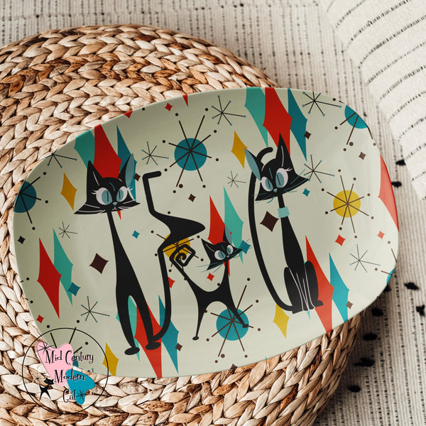 Atomic Cat Mid Century Modern Atomic Cats Franiscan Starburst Party Platter