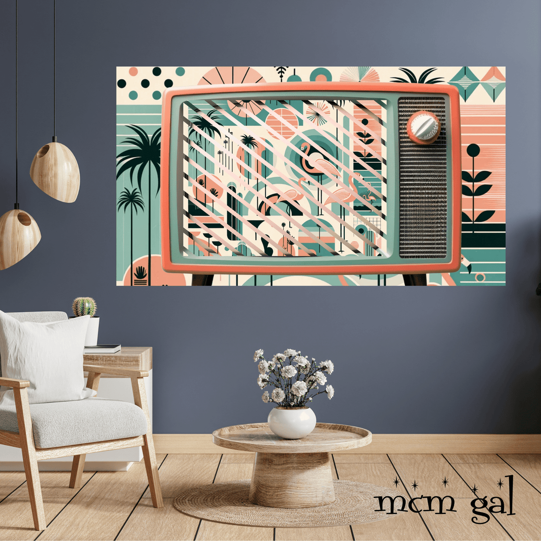 Samsung TV Frame Mid Century Modern Palm Springs, Cali Style Screensaver Art - Mid Century Modern Gal