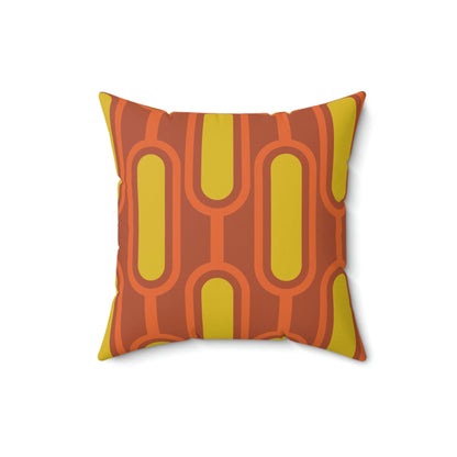 Mod Orange, Mustard Yellow, Groovy Mid Century Modern Pillow Case And Insert Home Decor