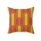 Mod Orange, Mustard Yellow, Groovy Mid Century Modern Pillow Case And Insert Home Decor