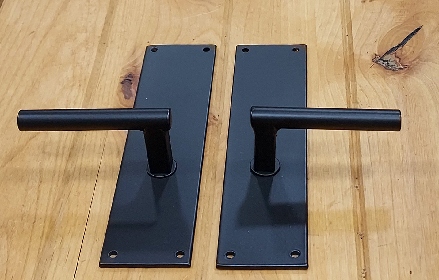 Modern Door Pull - Petite Size 2&quot; x 8&quot; Backplate - Barn Door Handle