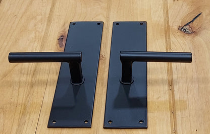 Modern Door Pull - Petite Size 2&quot; x 8&quot; Backplate - Barn Door Handle