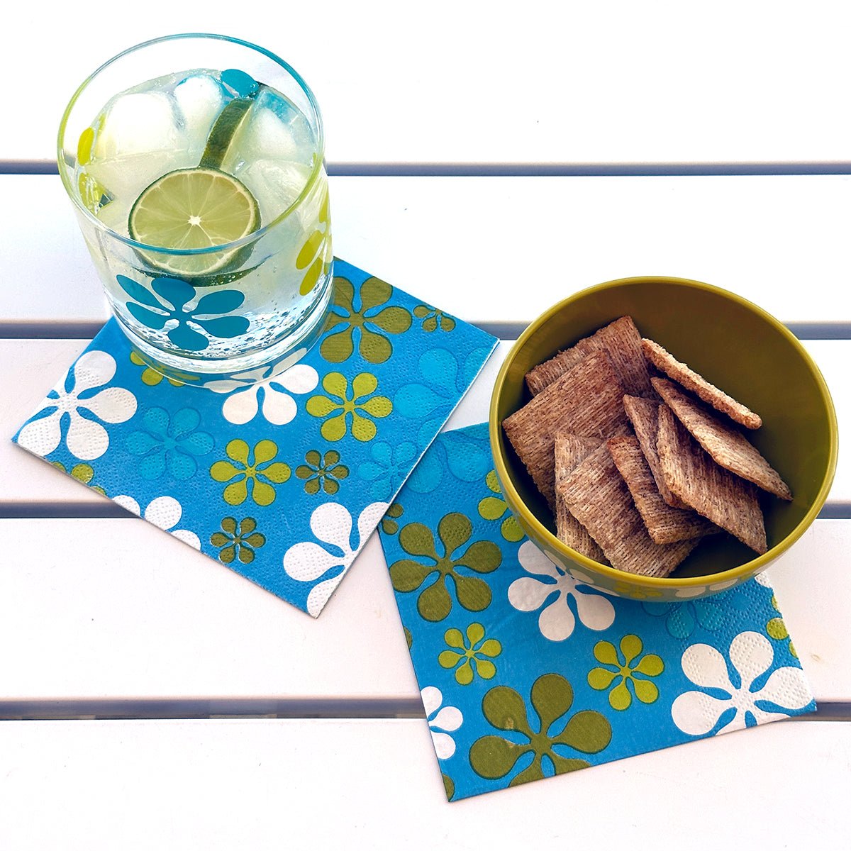 Modfest Blue/Green Cocktail Napkins