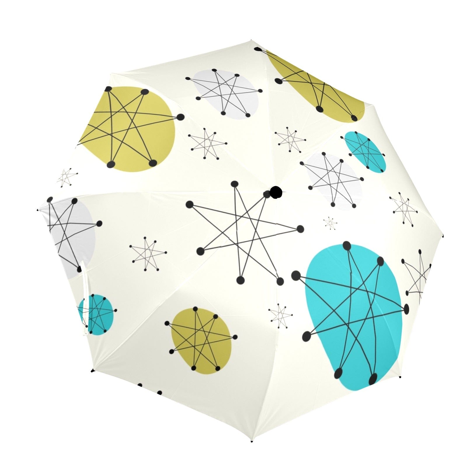 Groovy Mid Mod Vibes Retro Umbrella Rain or Sun One Size / Atomic Franciscan Design Semi-Automatic Foldable Umbrella (Model U12)