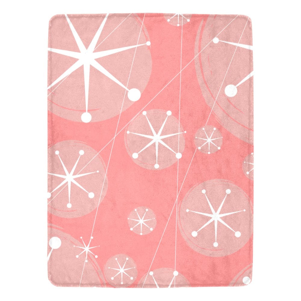 Mid Century Modern Throw Blankets One Size / Atomic Pink Ultra-Soft Micro Fleece Blanket 60&quot; x 80&quot;(Made in Queen)