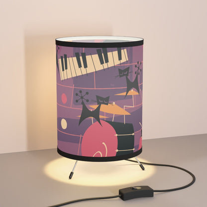 Atomic Cat, Jazzy Snazzy, Mid Century Modern Retro Music Tripod Lamp Home Decor One size / Black