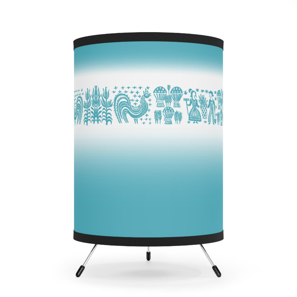 Pyrex Kitchen Decor, Kitschy 50's Aqua Blue Buttermilk Pyrex Pattern Tripod Lamp Home Decor One size / Black