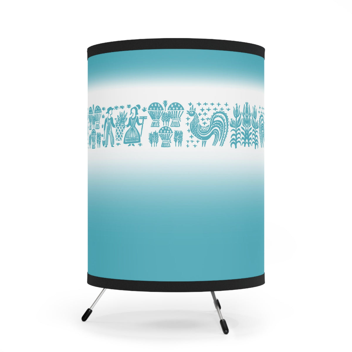 Pyrex Kitchen Decor, Kitschy 50's Aqua Blue Buttermilk Pyrex Pattern Tripod Lamp Home Decor One size / Black