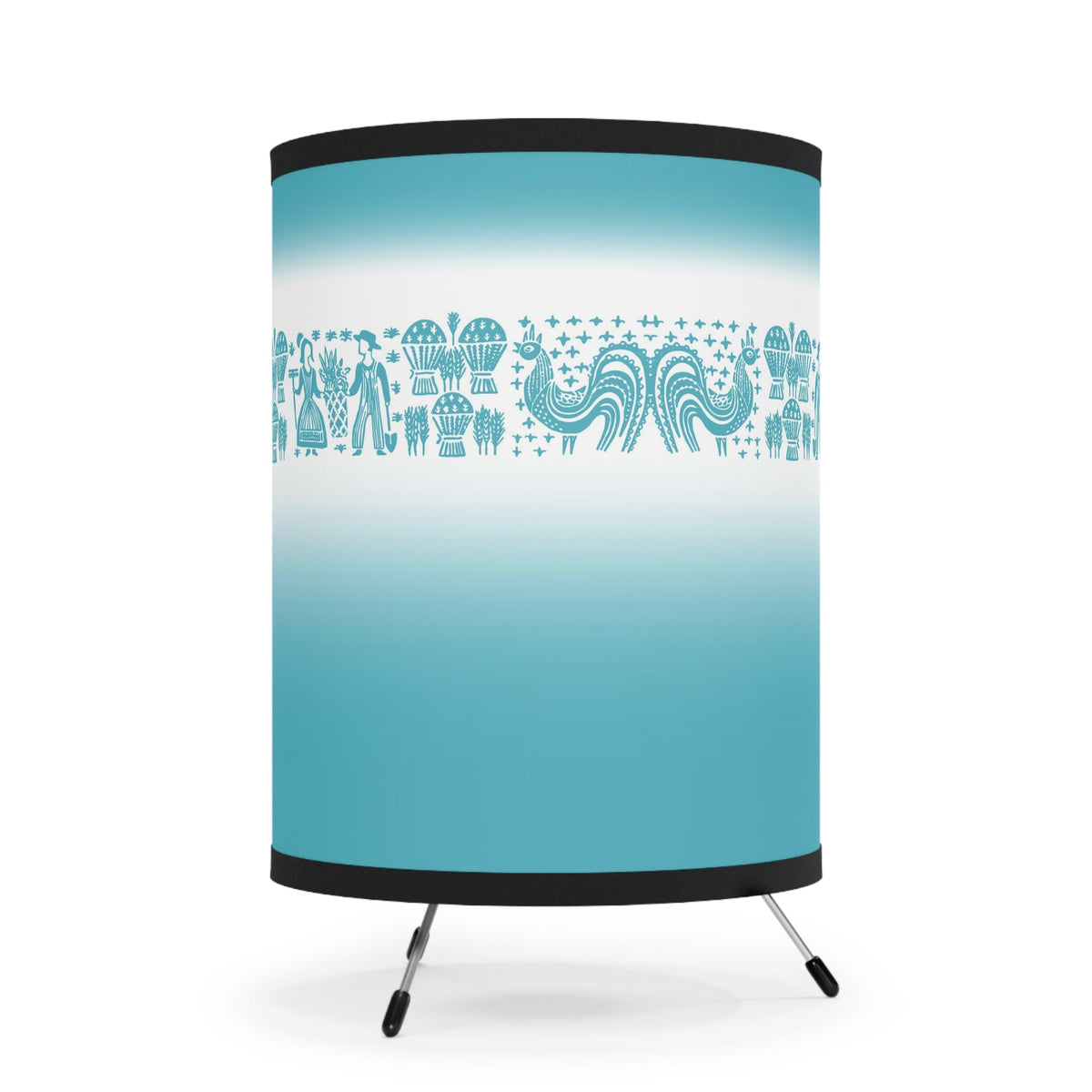 Pyrex Kitchen Decor, Kitschy 50's Aqua Blue Buttermilk Pyrex Pattern Tripod Lamp Home Decor One size / Black