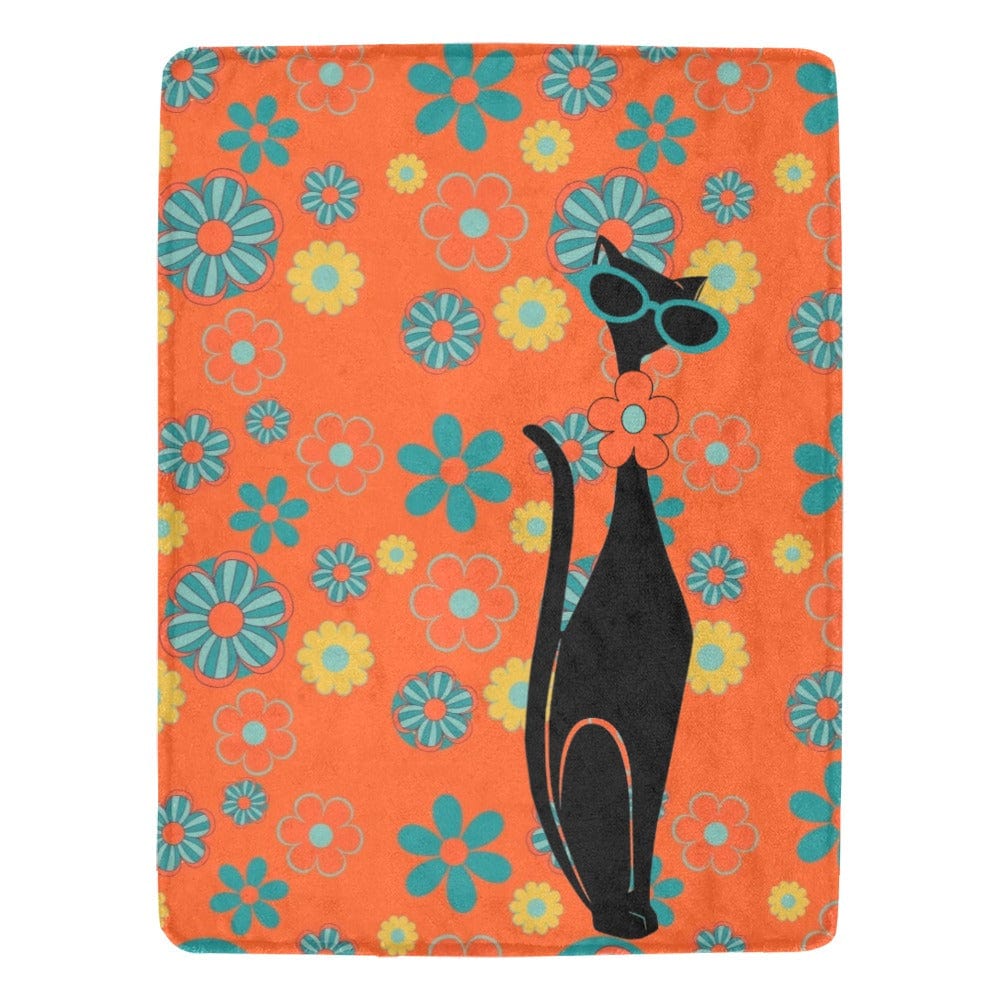 Mid Century Modern Throw Blankets One Size / Flower Power Groovy 70's Ultra-Soft Micro Fleece Blanket 60" x 80"(Made in Queen)