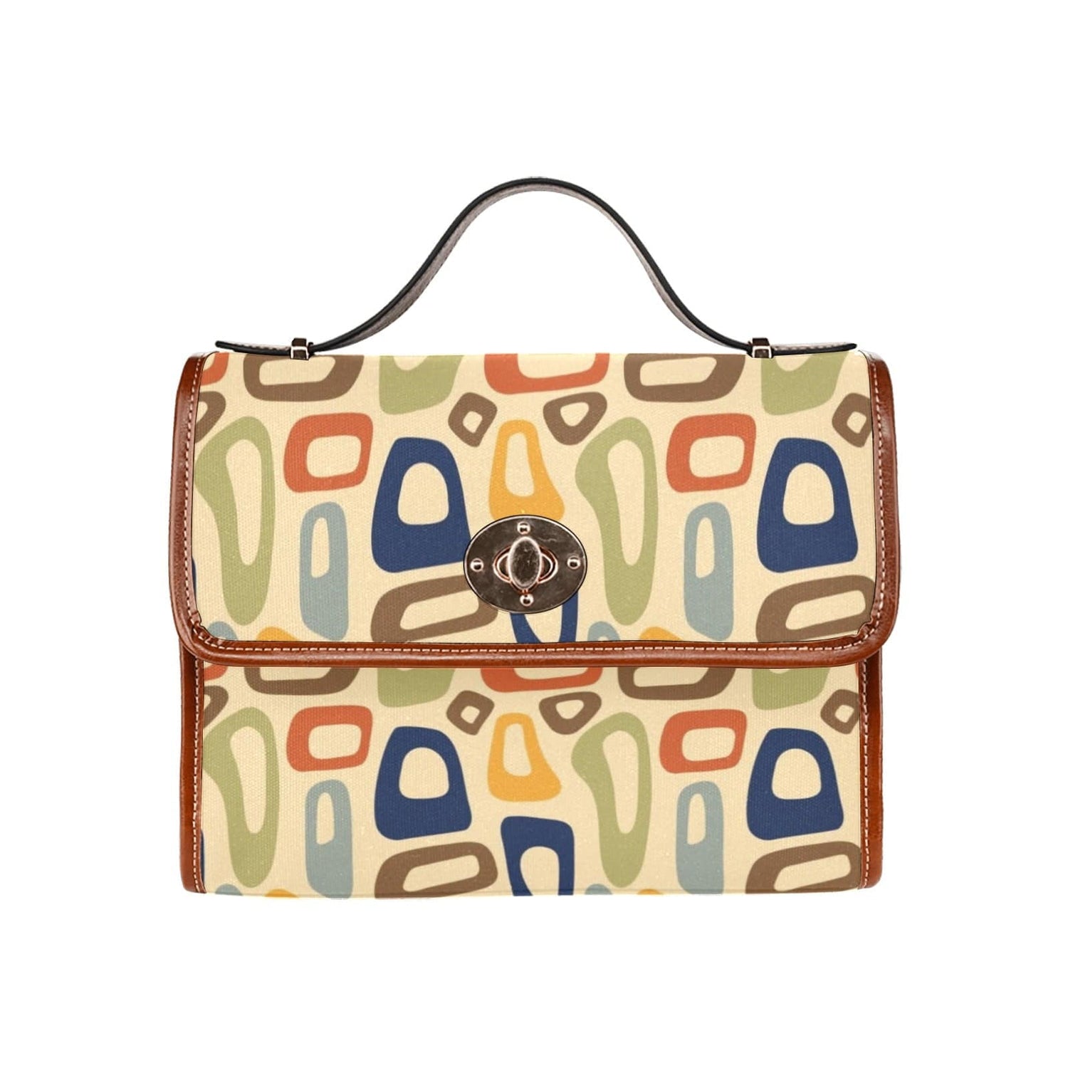 Mid Century Modern Stylish Hand Bags One Size / Mid Century Geometric All Over Print Canvas Bag(Model1641)(Brown)