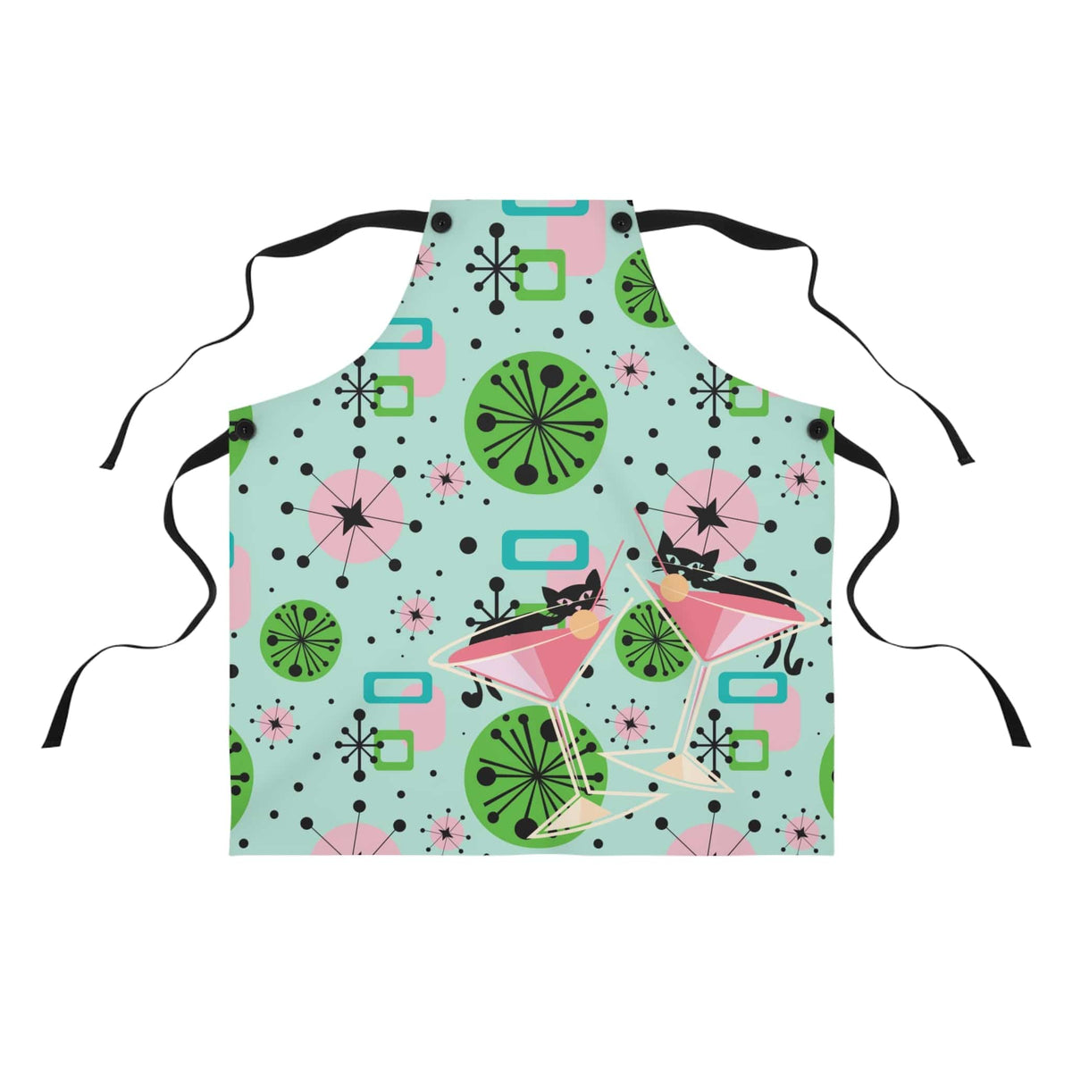 Mid Century Modern, Cosmic Girl, Atomic 50's Mid Mod Atomic Cat, Retro Apron Accessories One Size