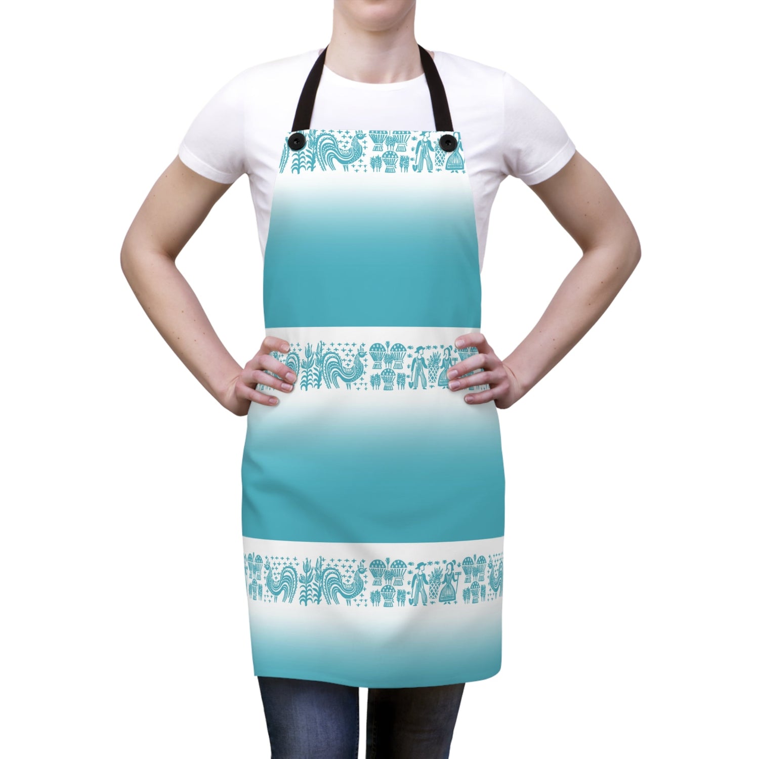 Pyrex Buttermilk Blue, Rooster, Kitsch 50's Retro Kitchen Apron ...