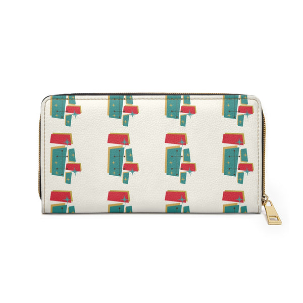 Mid Century Modern Style, Geometric Groovy Mod Zipper Wallet