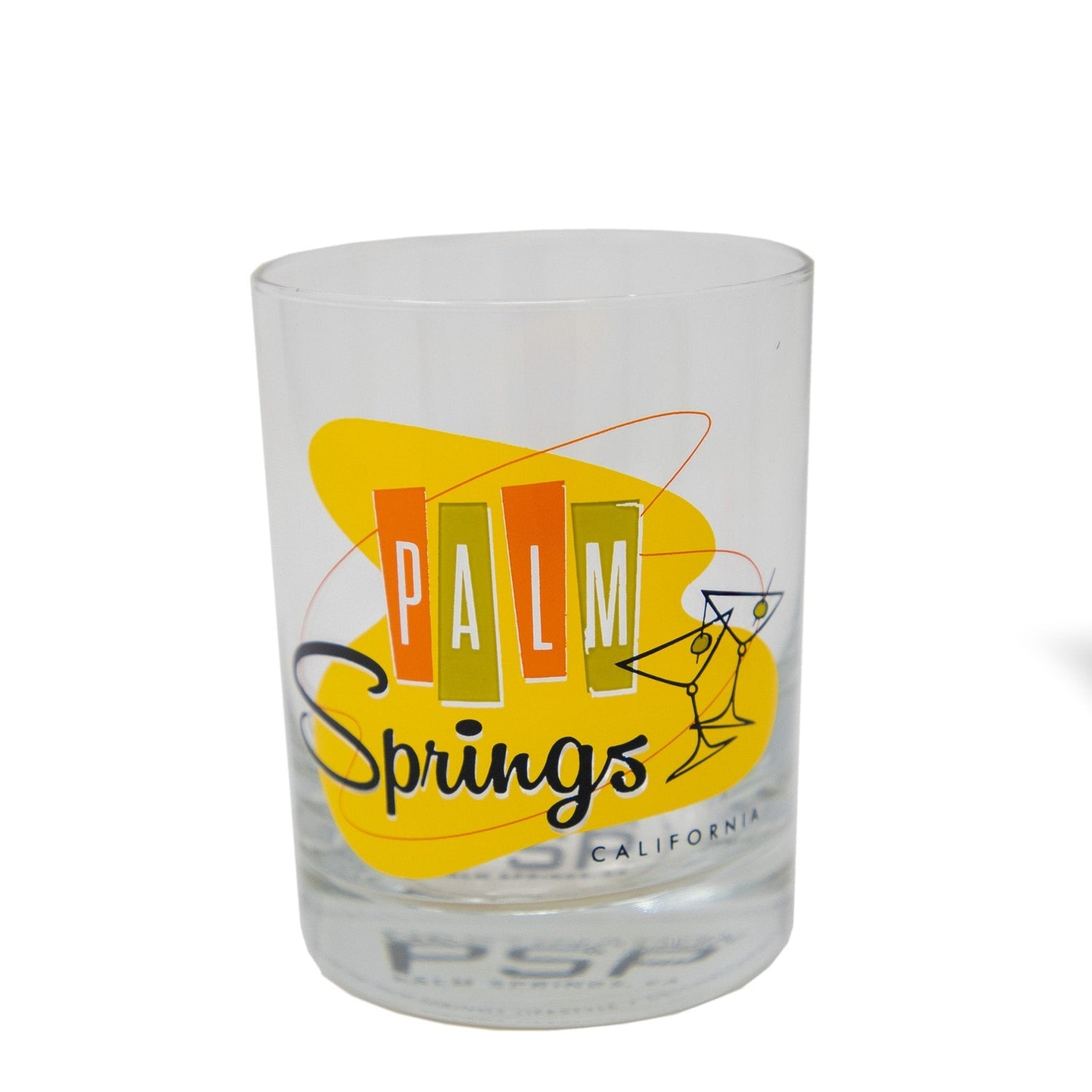 Old Fashioned Glass Set of 4 - Palm Springs Martini - Orange Yellow