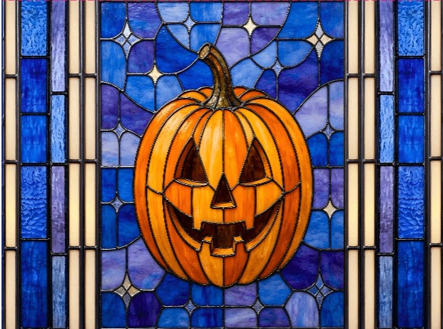 Halloween Stained Glass Style Jack-o&