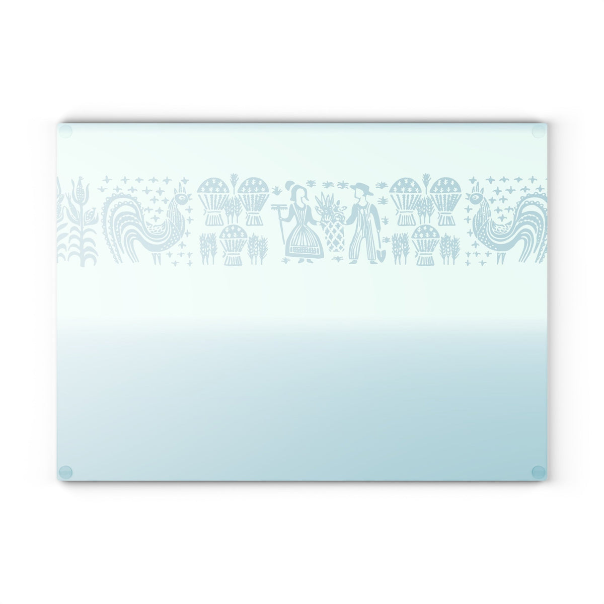 Pyrex Buttermilk Pattern Blue Glass Cutting Board Home Decor