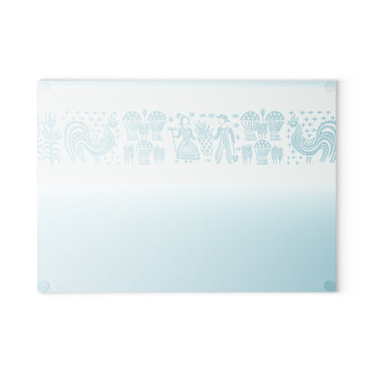 Pyrex Buttermilk Pattern Blue Glass Cutting Board Home Decor