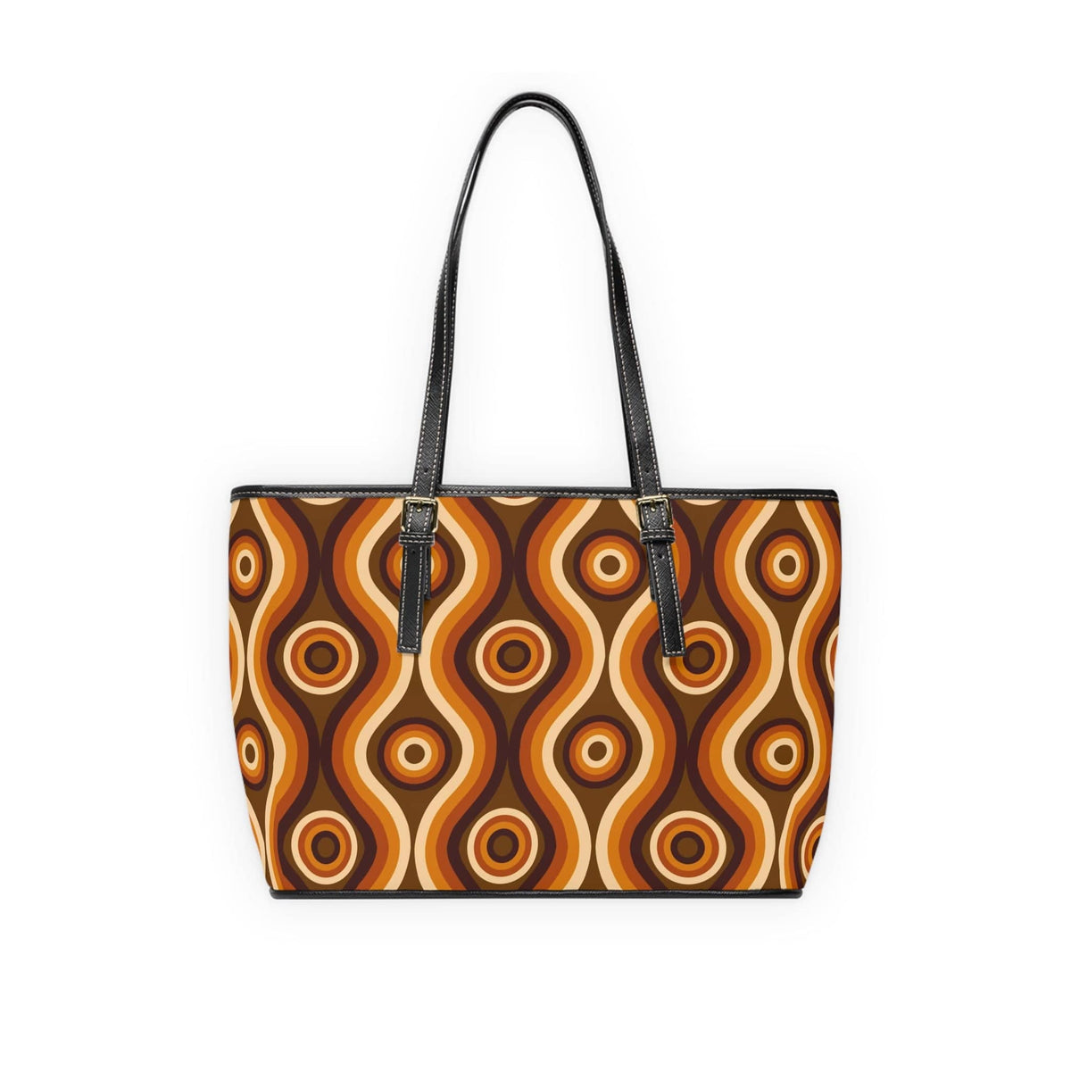 Retro 70's Style Groovy Brown, Kitschy Cat, Women's Fun And Funky Shoulder Bag Bags