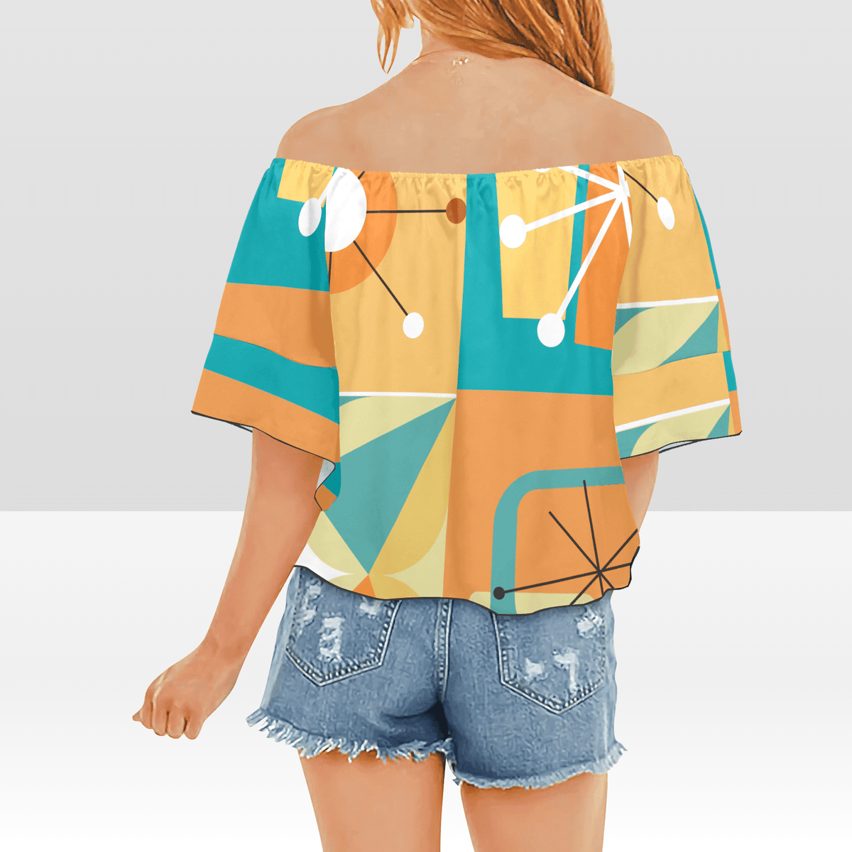 Retro Apparel, Tie At the Waist Flowy Groovy, Mod Blouses