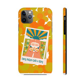Retro Phone Case, Orange Flower Power, Polariod Picture, Mod Smart Phone Tough Phone Cases Phone Case