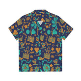 Tropical Islander Blue, Retro Mid Mod,  Paradise, Summer, Cruise Vacation Men& Mid Century Modern Gal