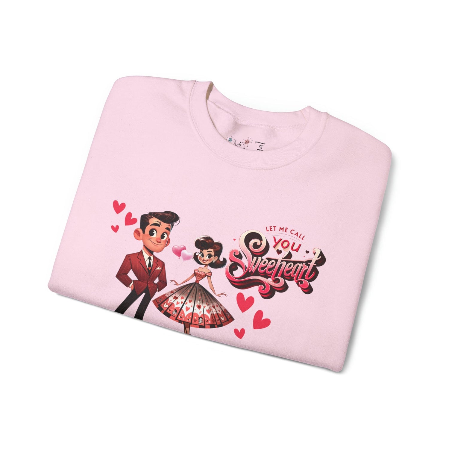Vintage Valentine Retro LOVE, Let Me Call You Sweetheart, Gift For Wife, Girlfriend, Kitschy Cute Sweatshirt Sweatshirt S / Light Pink