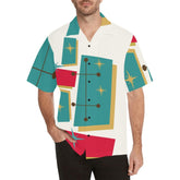 Mid Century Modern Man, Atomic Retro Hawaiin Party Shirts S / Mid Century Starburst Geometric Men& Mid Century Modern Gal