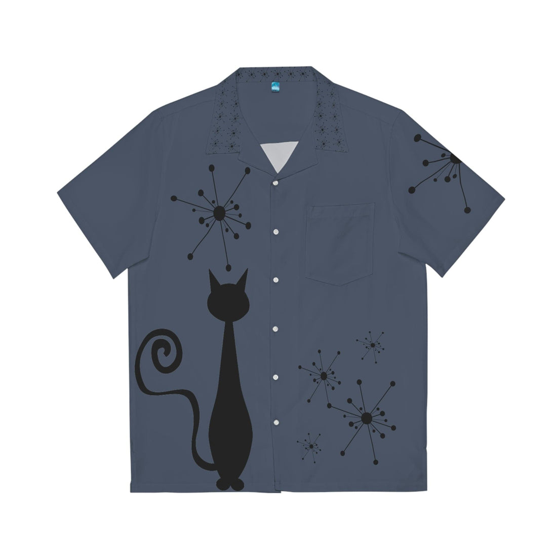 Real Cool Atomic Cat, With Real Cool Style, Retro Mid Mod, Midnight Blue Men&
