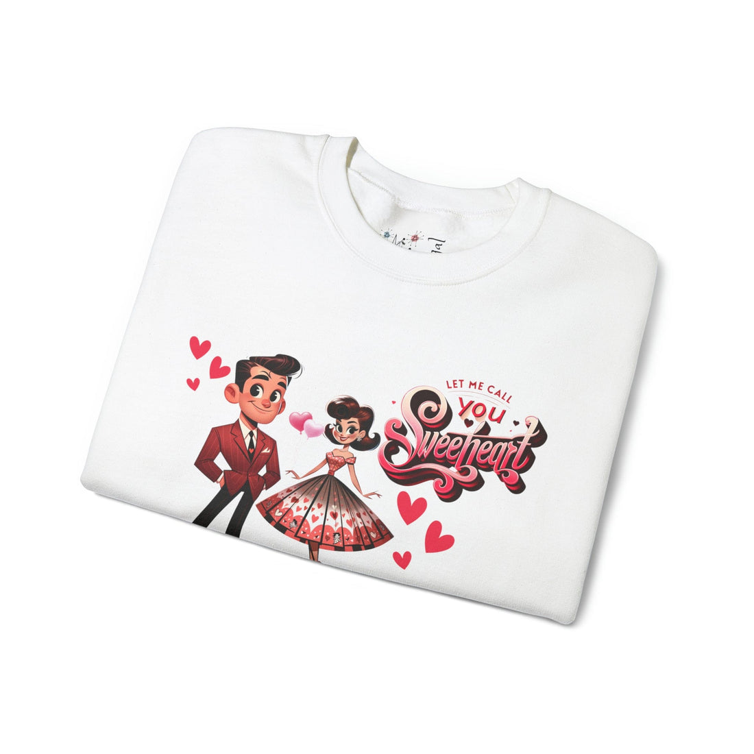 Vintage Valentine Retro LOVE, Let Me Call You Sweetheart, Gift For Wife, Girlfriend, Kitschy Cute Sweatshirt Sweatshirt S / White