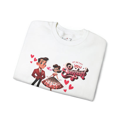 Vintage Valentine Retro LOVE, Let Me Call You Sweetheart, Gift For Wife, Girlfriend, Kitschy Cute Sweatshirt Sweatshirt S / White
