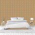 Mid Century Modern, Geometric, Taupe, Gray, Orange, Peel And Stick Wallpaper Panels Wallpaper Sample H12 x W20"