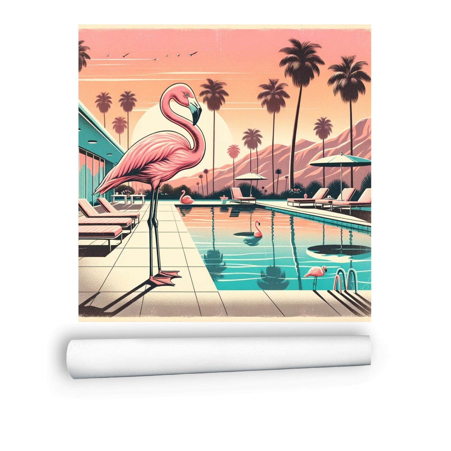 Flamingo Hotel – vintage neon sign photo, mid-century motel sign print, kitschy wall art, outlets colorful decor