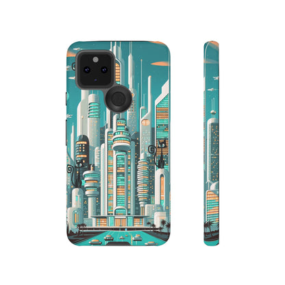 Sci-Fi Atomic Cat City, Mid Century Modern Phone Tough Cases Phone Case