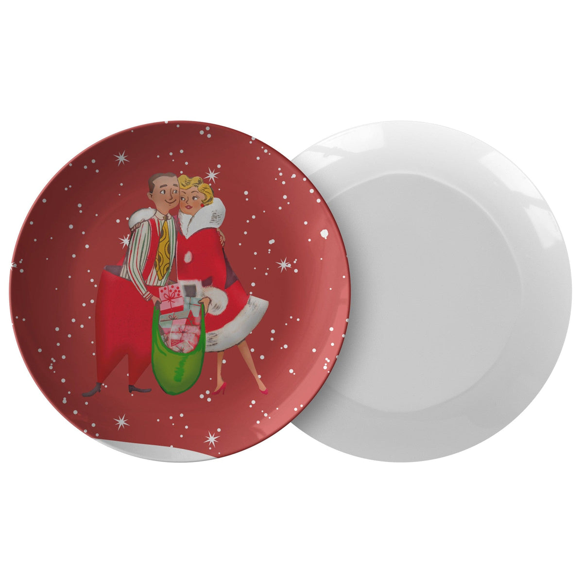 Mid Century Modern Christmas Holiday Atomic 50's Retro Dinner Plates Kitchenware Single