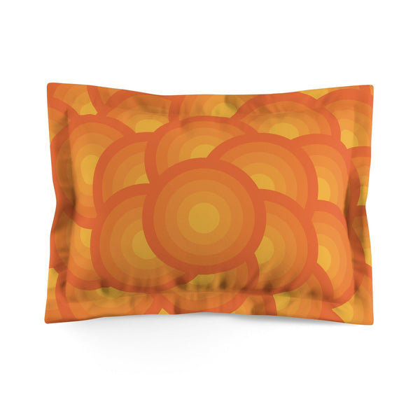 70's Retro Orange, Groovy Circles Mod Pillow Sham
