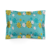 Mid Century Franciscan Starburst Patter, Aqua Blue, Atomic Home Living, Microfiber Pillow Sham Home Decor Standard