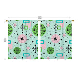 Starburst Mid Century Designs, Green, Pink Pastel, Aqua Blue, MCM Window Curtains (two panels) Curtains