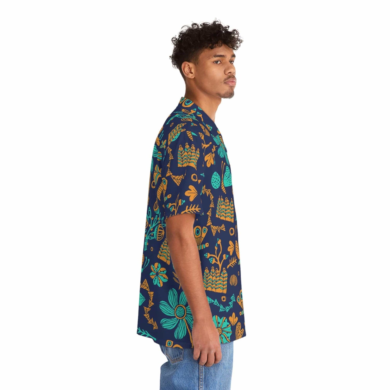 Tropical Islander Blue, Retro Mid Mod,  Paradise, Summer, Cruise Vacation Men&