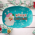 Vintage Santa, Christmas Platter, Mid Century Dinnerware, Aqua Blue, Retro Platter - Mid Century Modern Gal