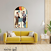 Mod Men Bauhaus Designed Cigar Lounge Mod Arched Wall Art - Mid Century Modern Gal