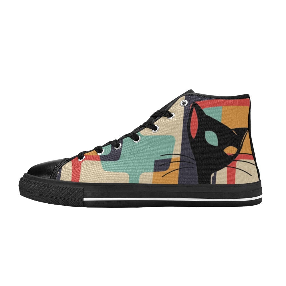 Retro Sneakers For Women And Teen Girls, Hipster High Tops US6 / Woman / Mid Century Mod Atomic Cat Aquila High Top Canvas Women&