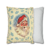 Vintage Santa, Christmas Snowflake, Smiling Santa Pillow Cover Home Decor