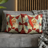 Vintage Smiling Santa, Red Christmas Snowflake Pillow Cover Home Decor Mid Century Modern Gal