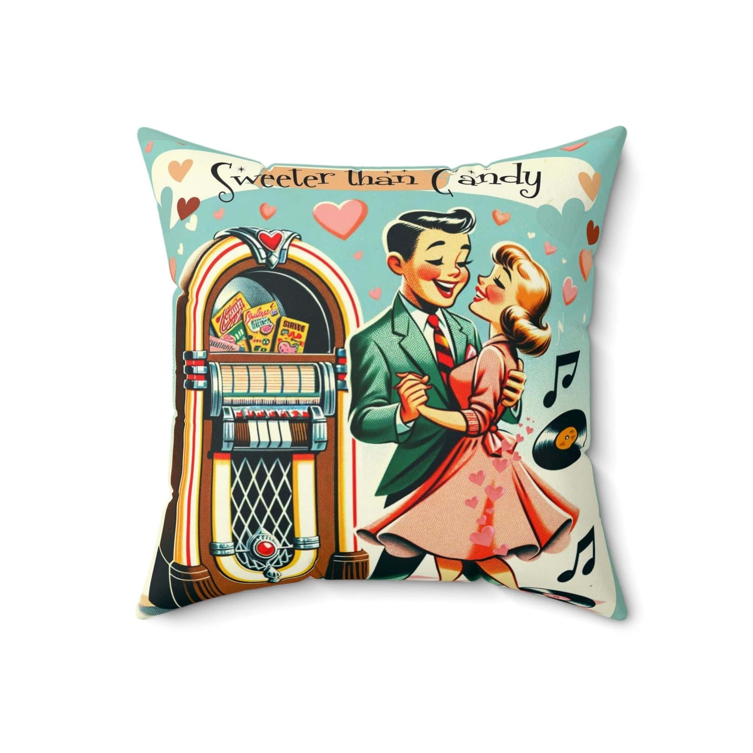 Vintage Valentine Love, Sweeter Than Candy, Retro Couple, Sweetheart Pillow And Insert Home Decor