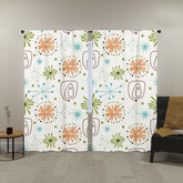 Mid Century Modern Curtains, Retro Atomic Starburst, Floral, Geometric, MCM Window Curtains (two panels) Curtains W104"x L96"