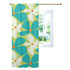 Retro Flower Power, Happy Green, Teal, White, Mod Curtain, Single Panel Curtains W42"x L96"