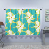 Retro Flower Power, Happy Colors Teal, Green, White, 70& Mid Century Modern Gal